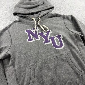 NYU Hoodie Hooded Sweater Mens Large Gray Purple Ivy School College